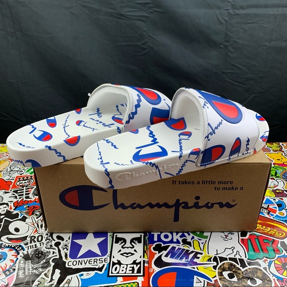 Champion IPO Logo Wraped Mens Slides - Picture 2 of 8